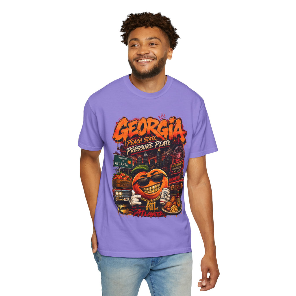Georgia Peach Vintage Graphic T-Shirt — Atlanta Street Food & Peach State Design