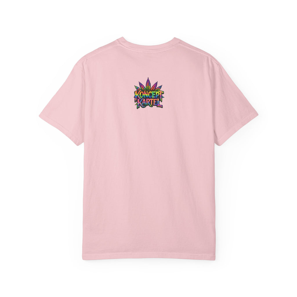 420 Psychedelic Cat T-Shirt — Colorful Mushroom Smoke Graphic