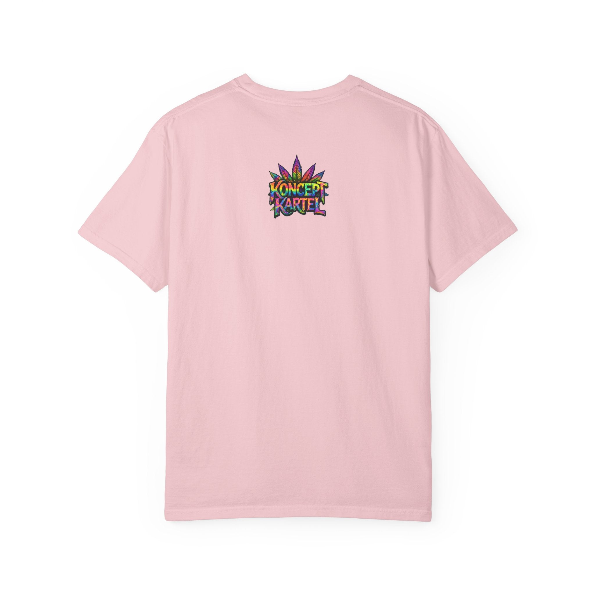 420 Psychedelic Cat T-Shirt — Colorful Mushroom Smoke Graphic