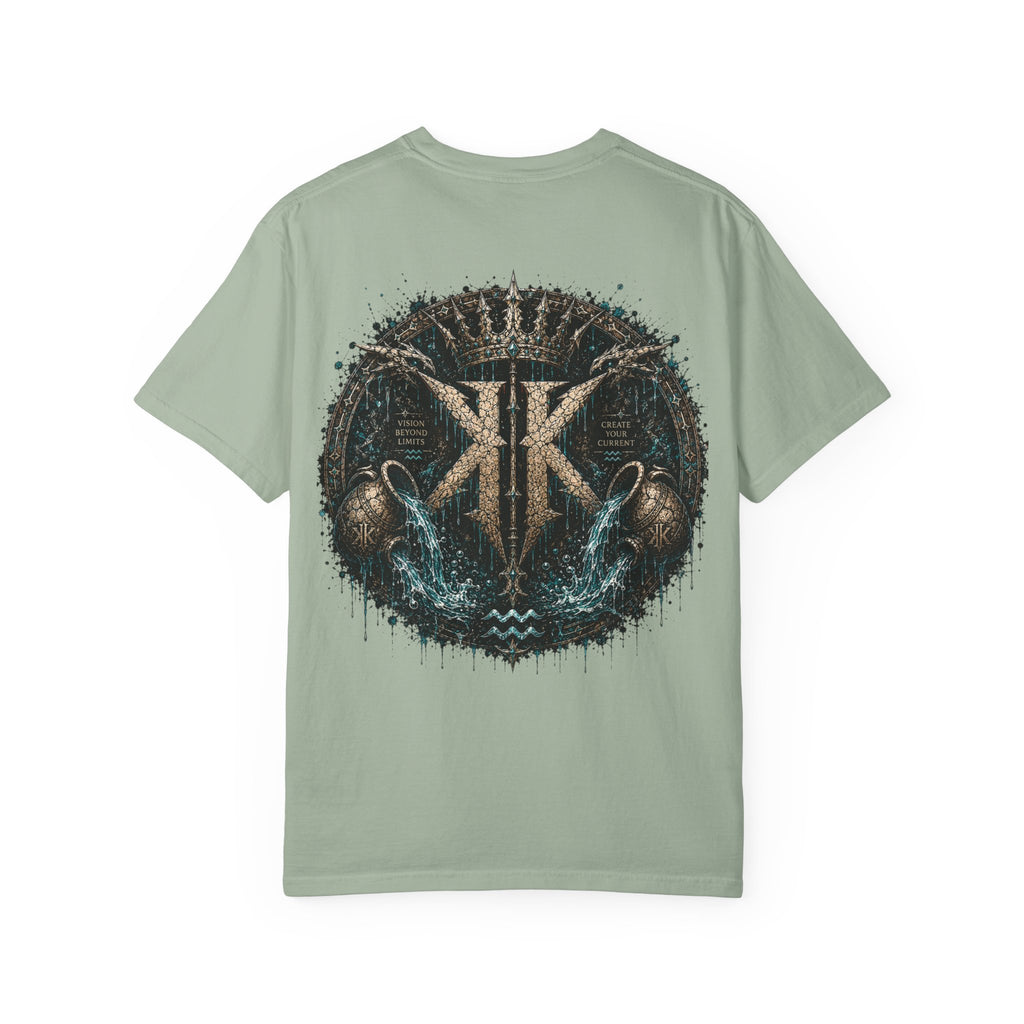 Aquarius Zodiac T-shirt — “Flow Like Water” Astrological Graphic Tee