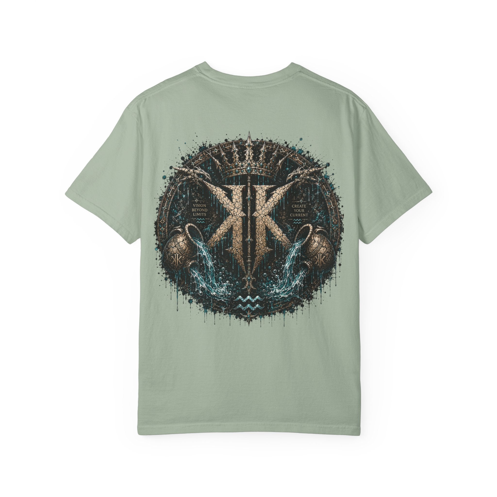 Aquarius Zodiac T-shirt — “Flow Like Water” Astrological Graphic Tee