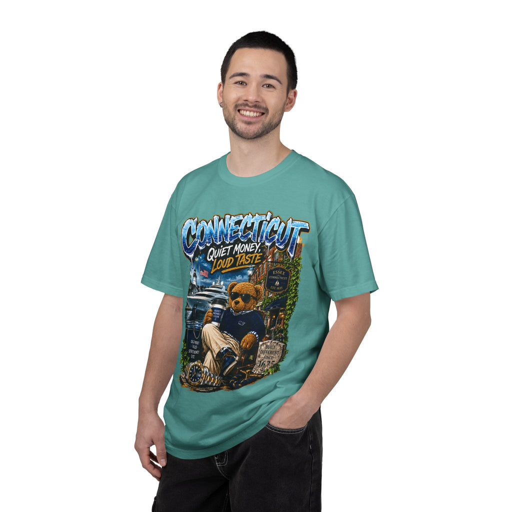 Connecticut Bear Vintage T-Shirt — "Quiet Money, Loud Taste" Graphic Tee