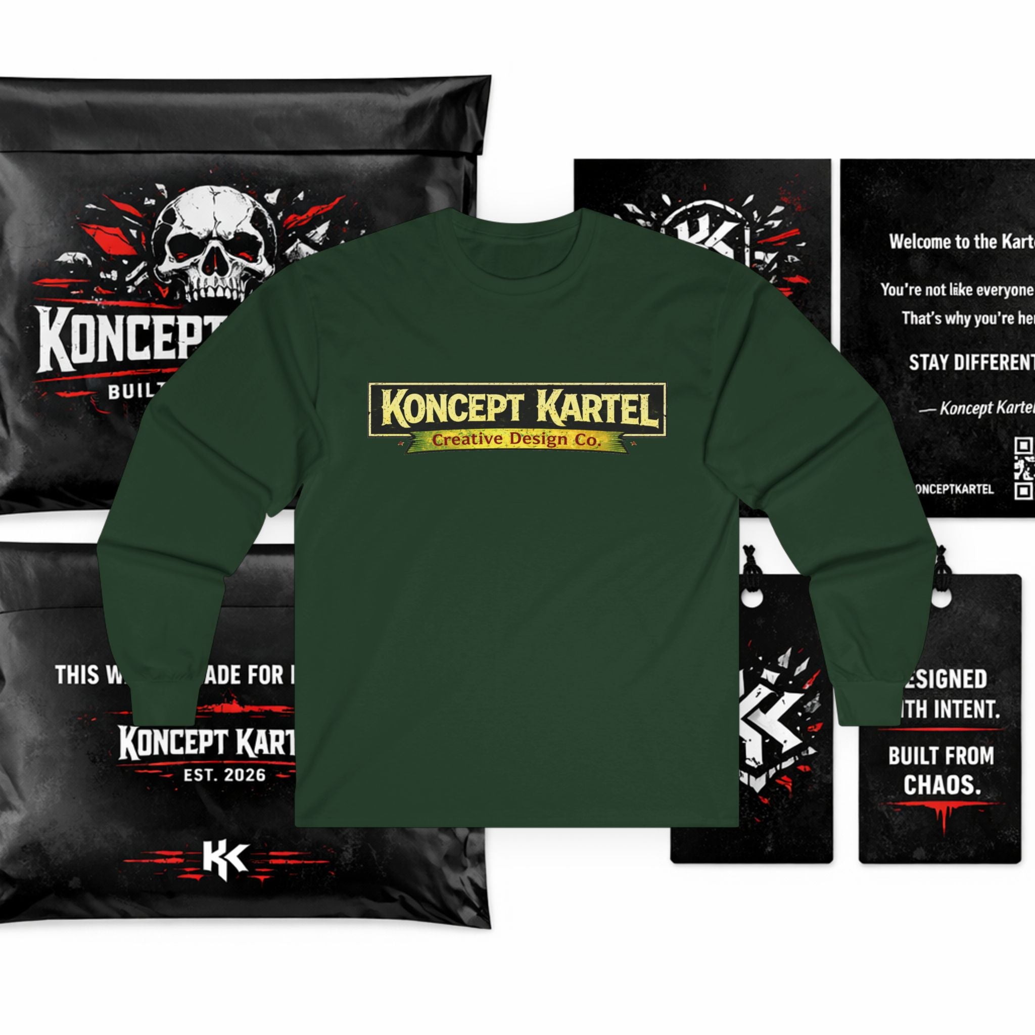 Koncept Kartel Logo Long Sleeve Tee — Creative Design Co. Graphic Shirt