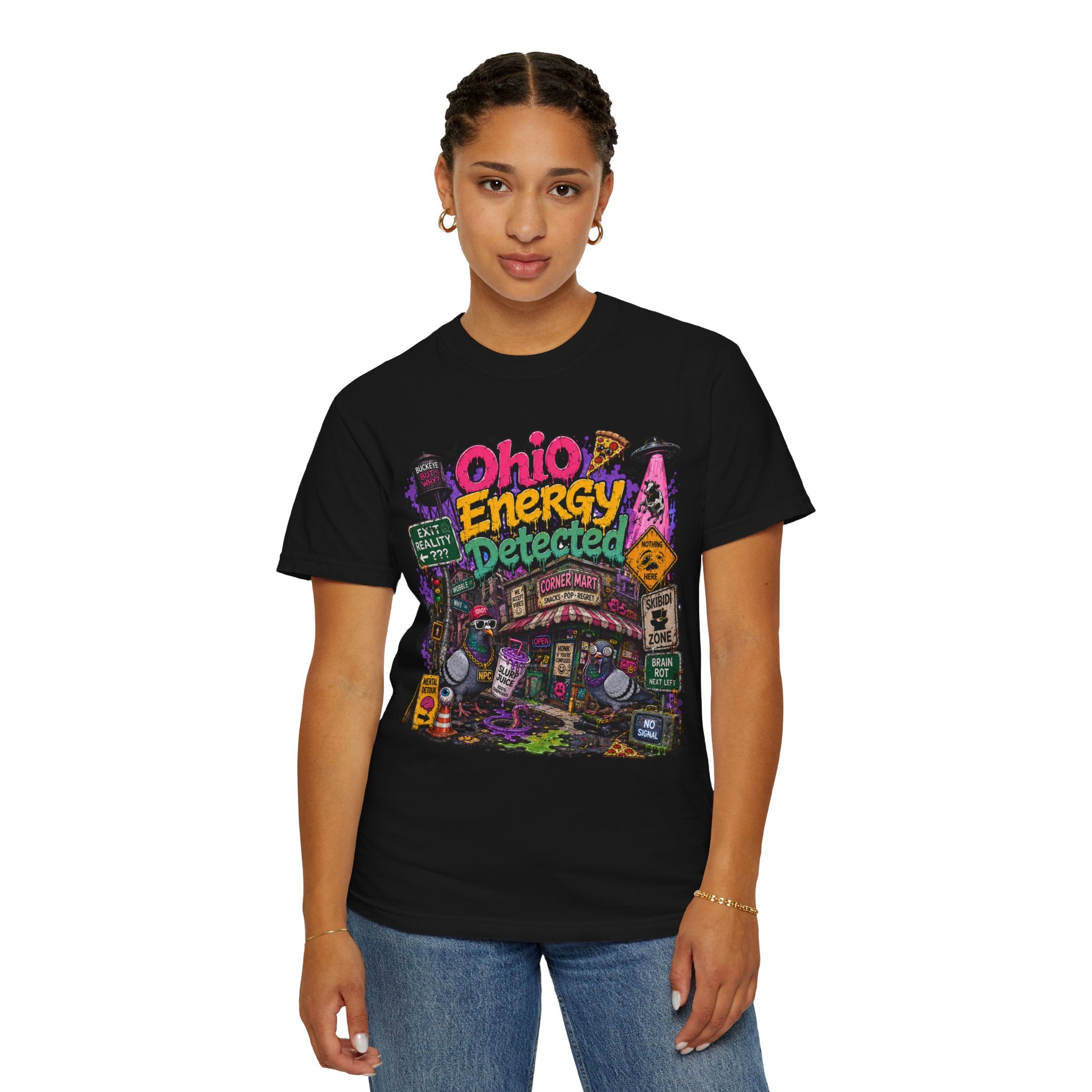 Ohio Energy Detected T-Shirt — Retro Arcade Cityscape Graphic Tee