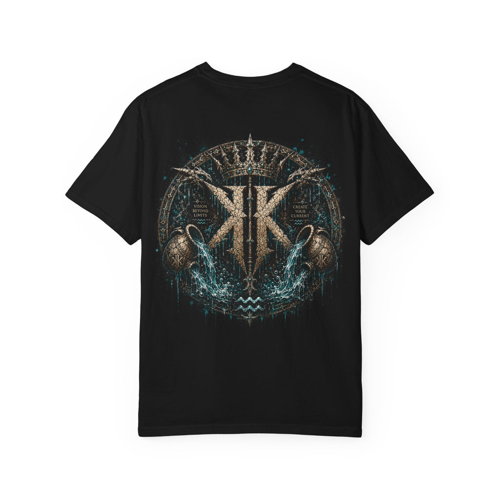 Aquarius Zodiac T-shirt — “Flow Like Water” Astrological Graphic Tee