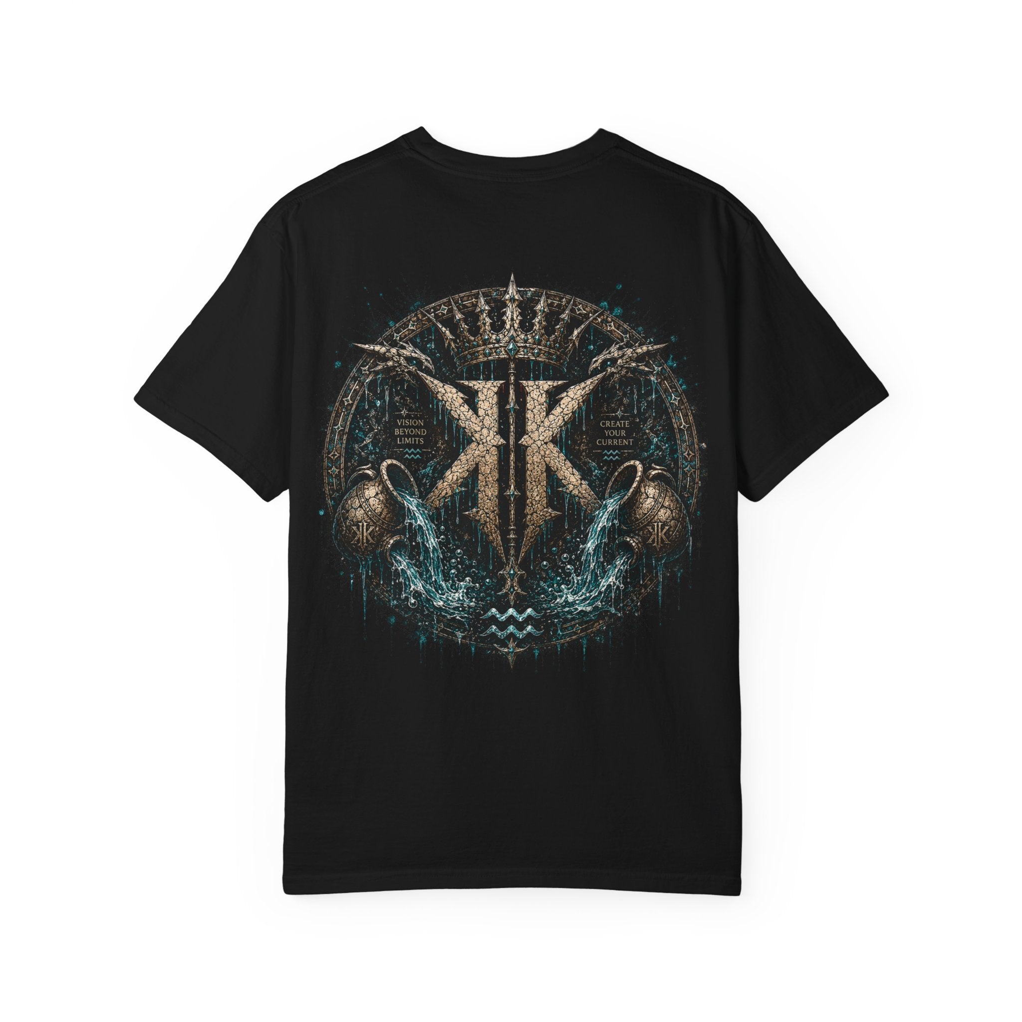 Aquarius Zodiac T-shirt — “Flow Like Water” Astrological Graphic Tee