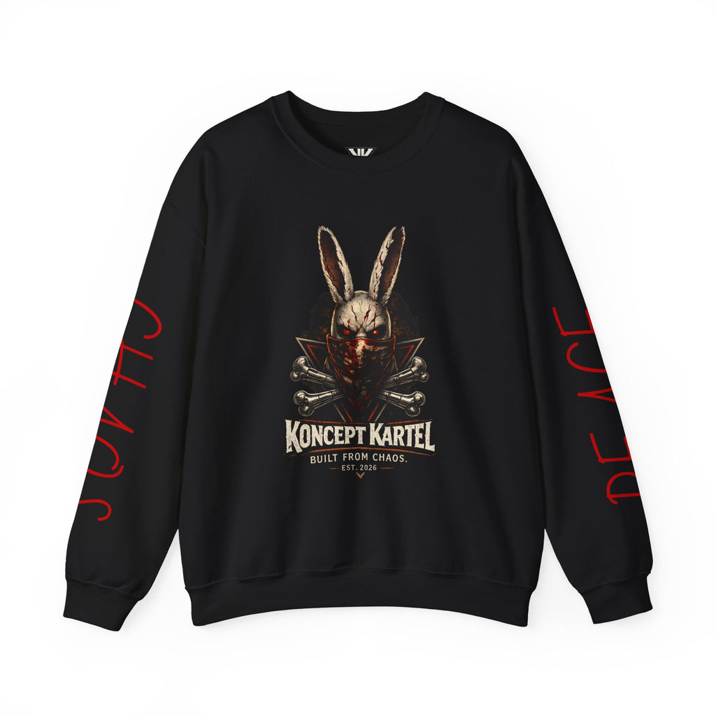 Horror Bunny Graphic Sweatshirt — "Koncept Kartel" Skull Rabbit Crewneck