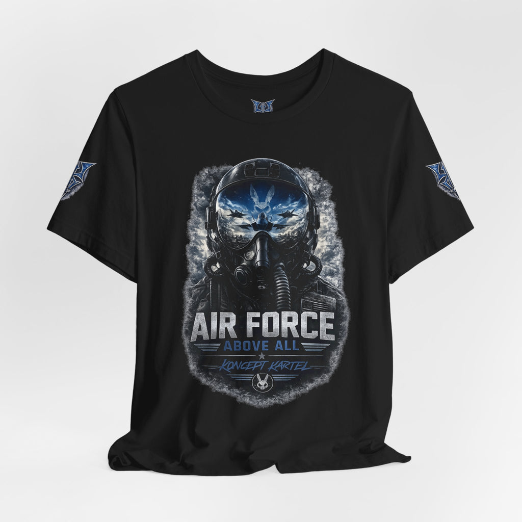 Air Force Pilot Mask Tee — "Air Force Above All" Military Aviation T-Shirt