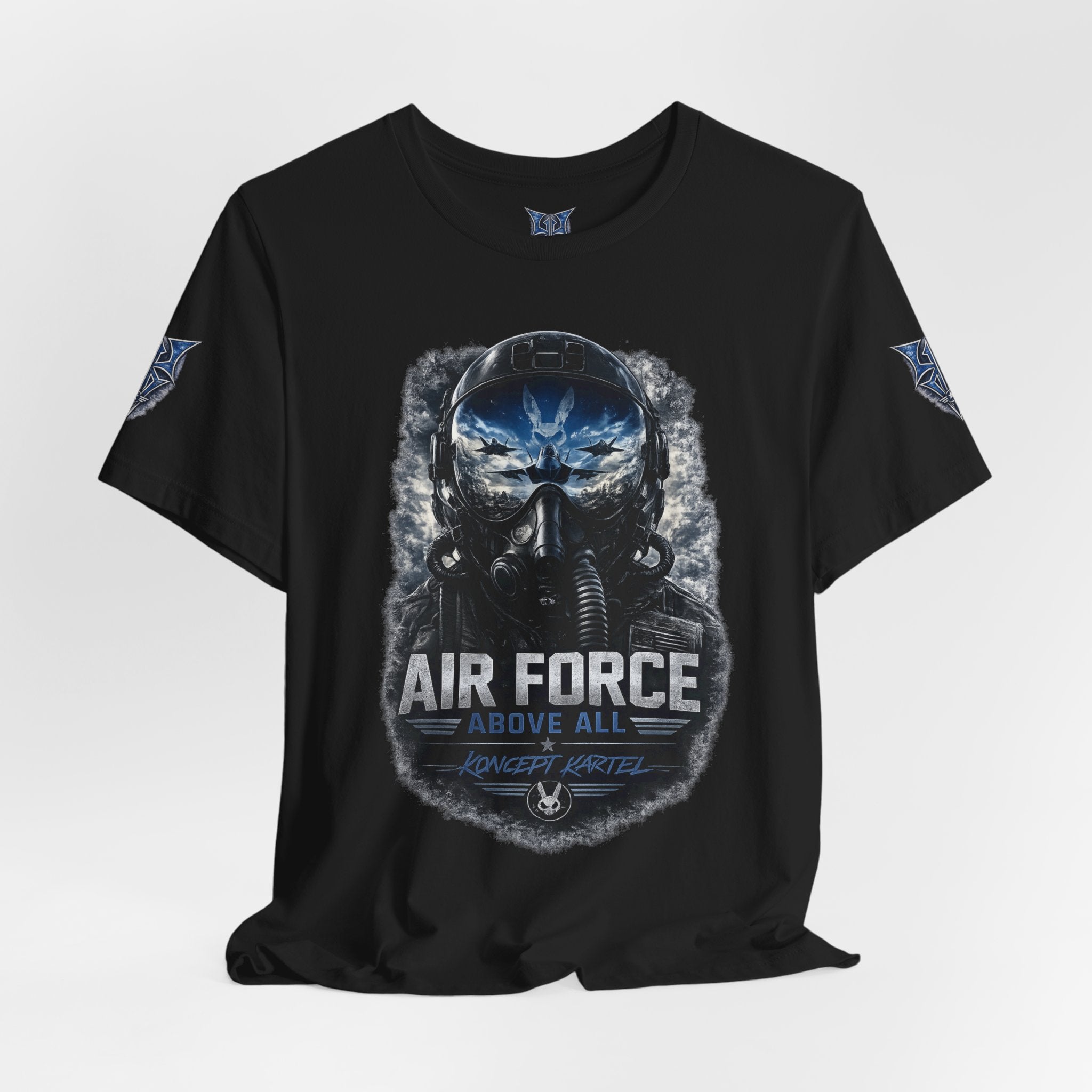 Air Force Pilot Mask Tee — "Air Force Above All" Military Aviation T-Shirt