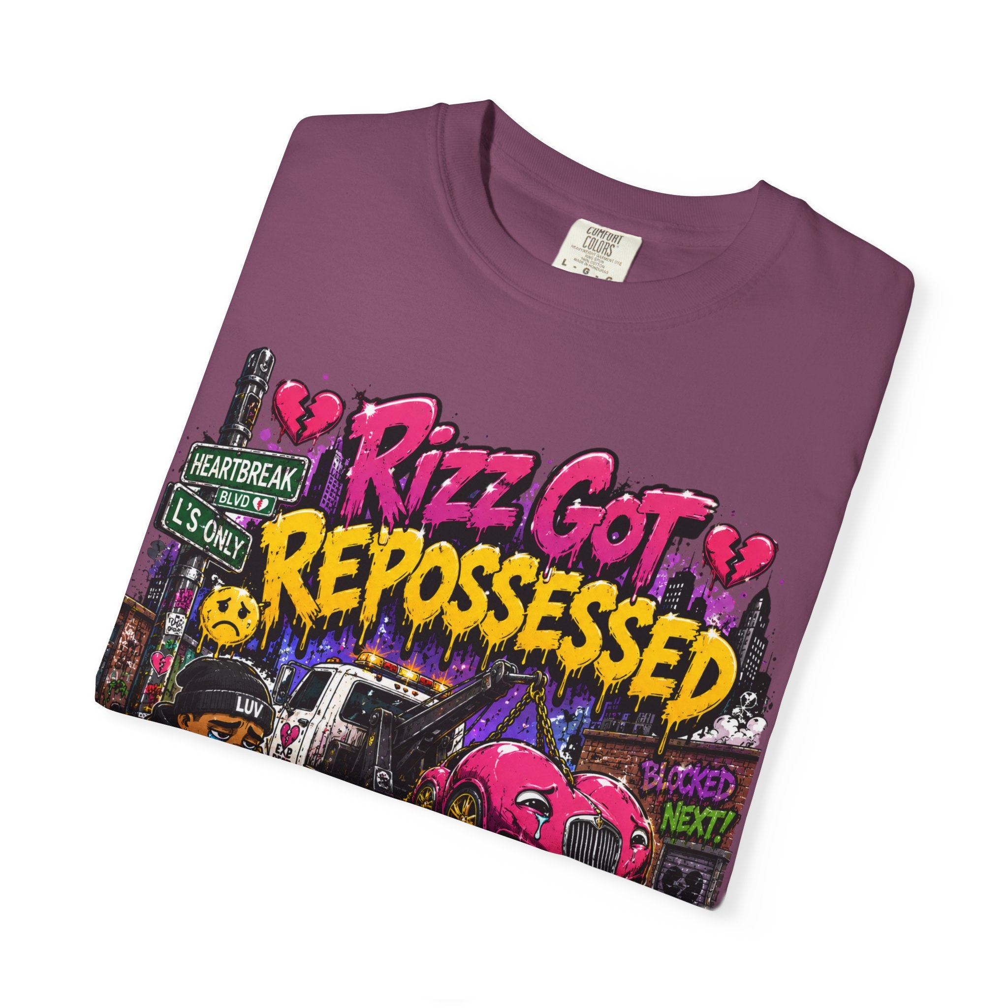 Repossession Comic Art T-Shirt — “Rizz Got Repossessed” Graphic Tee