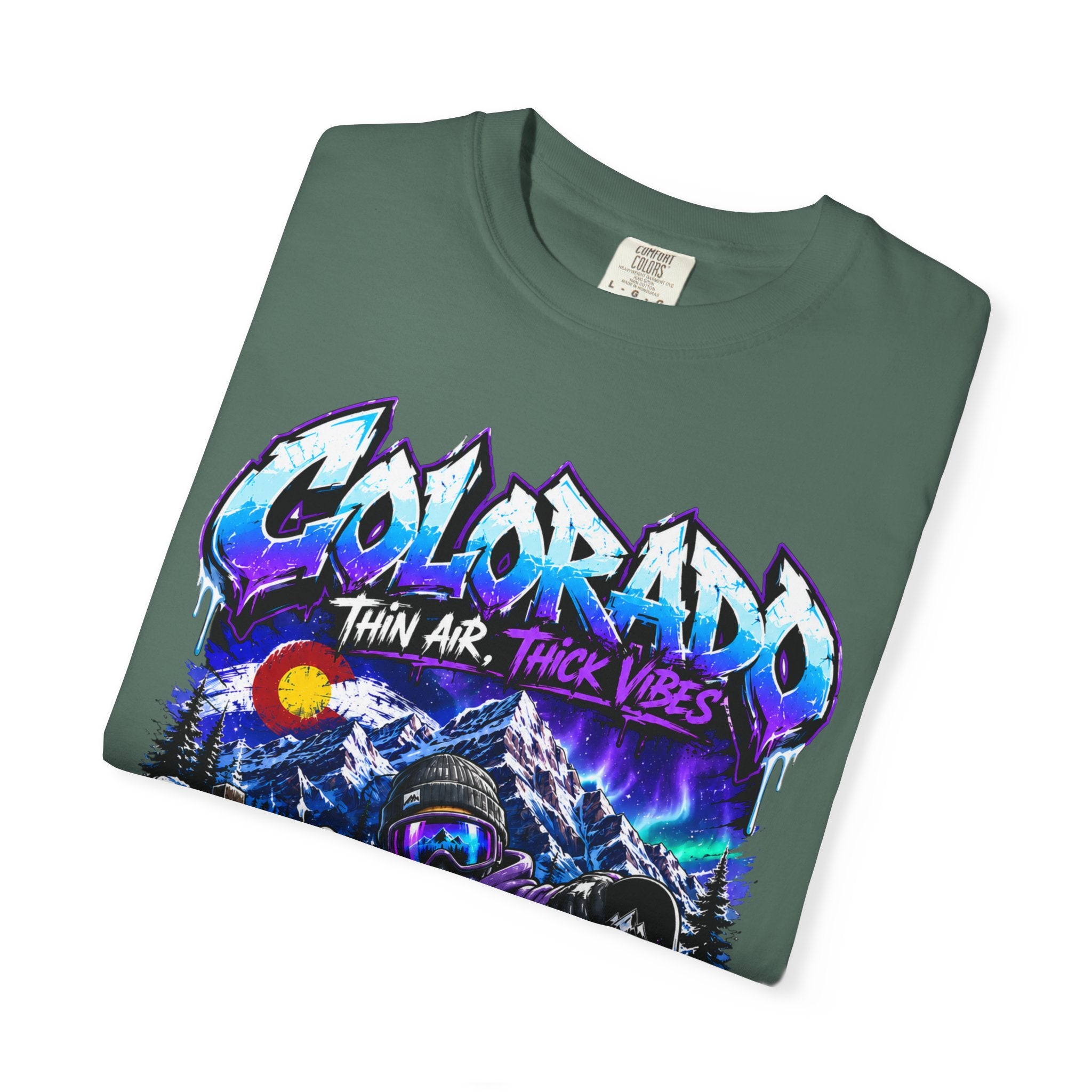 Colorado Ski & Snowboard T-Shirt — Think Air, Thick Vibes Graphic Tee