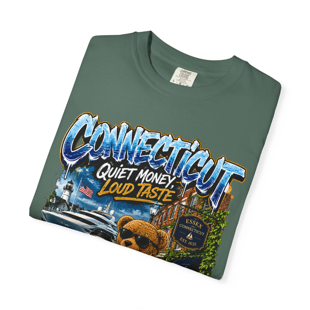 Connecticut Bear Vintage T-Shirt — "Quiet Money, Loud Taste" Graphic Tee