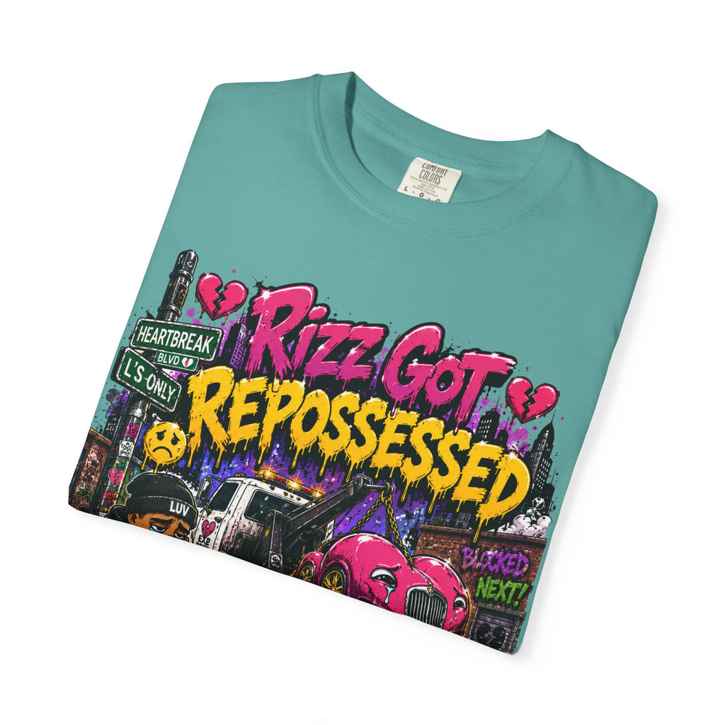 Repossession Comic Art T-Shirt — “Rizz Got Repossessed” Graphic Tee
