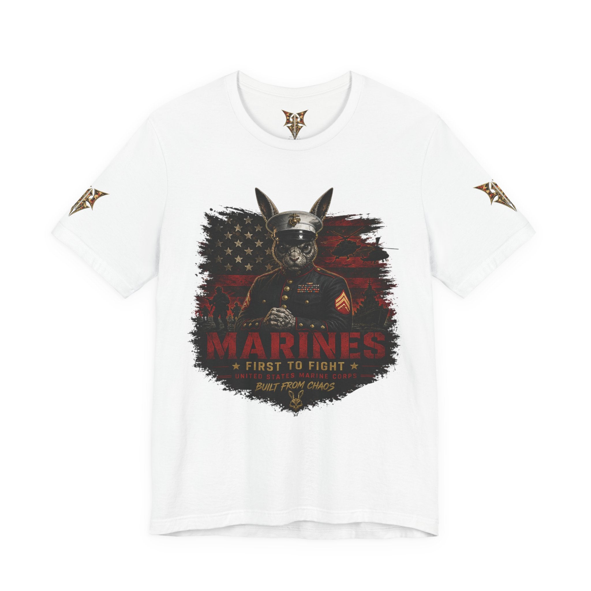 Marines "First to Fight" Military Graphic Tee — "Not Allowed to Die Without Permission"