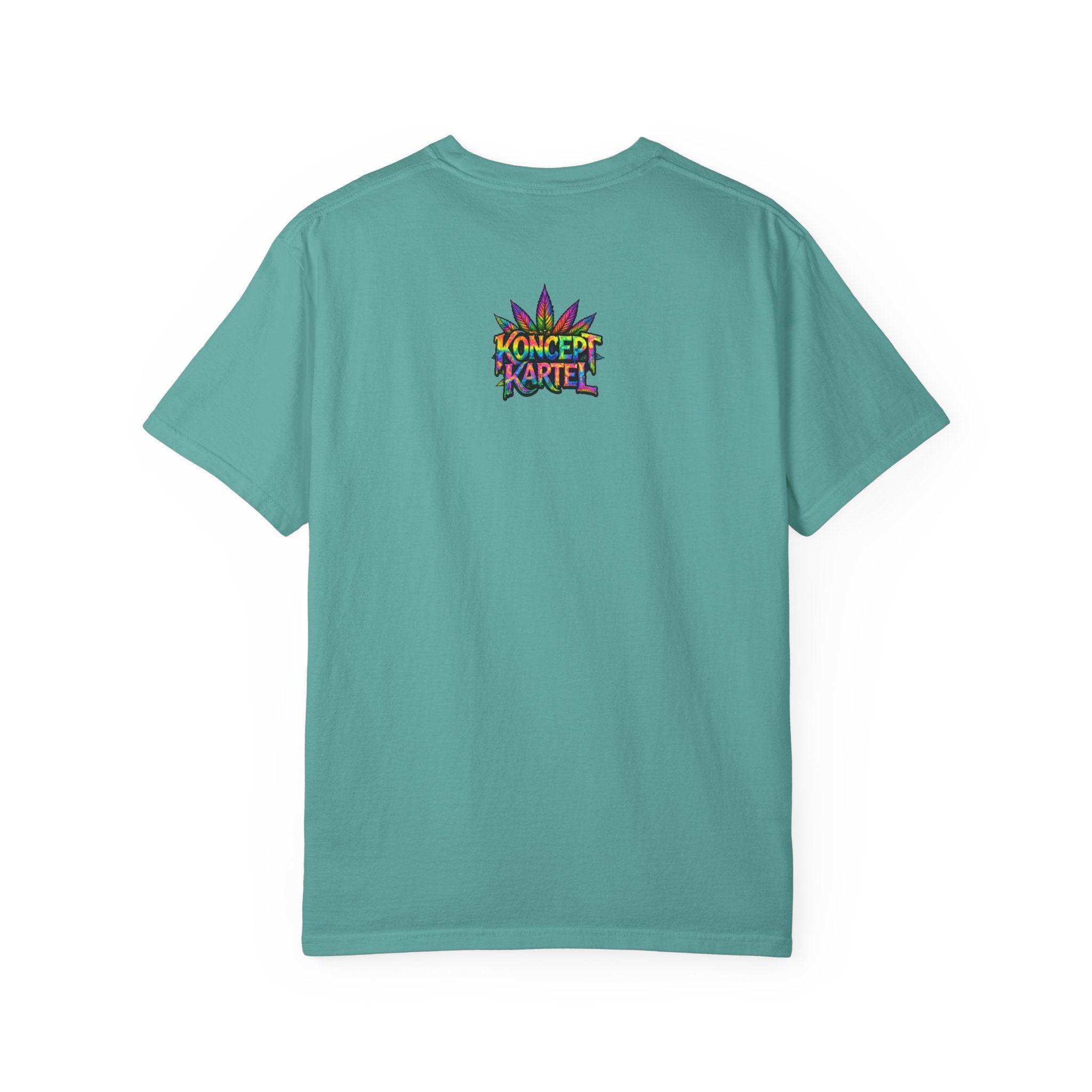 420 Psychedelic Cat T-Shirt — Colorful Mushroom Smoke Graphic