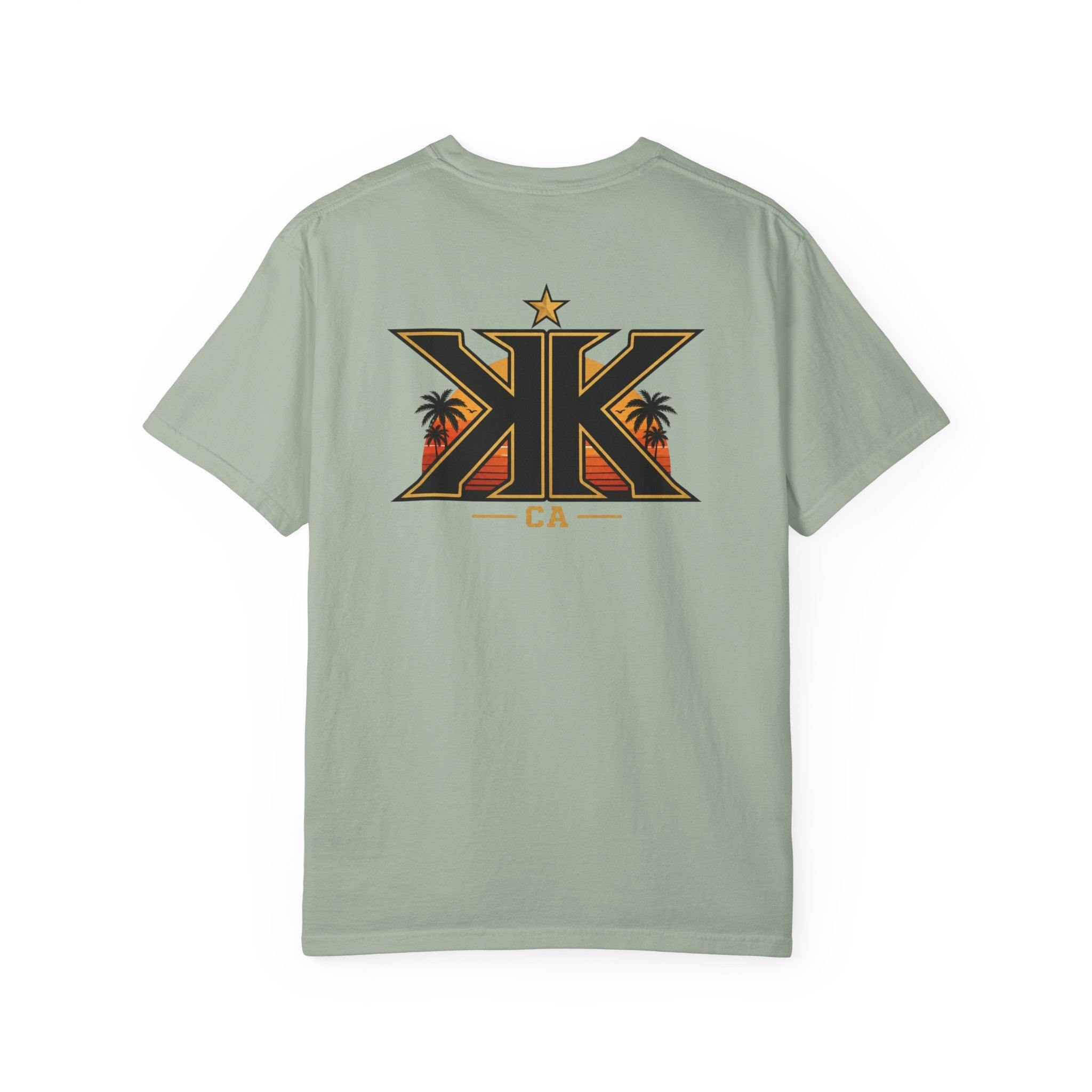 California West Coast Graphic T-Shirt — "California Hella" Vintage Sunset Car Design