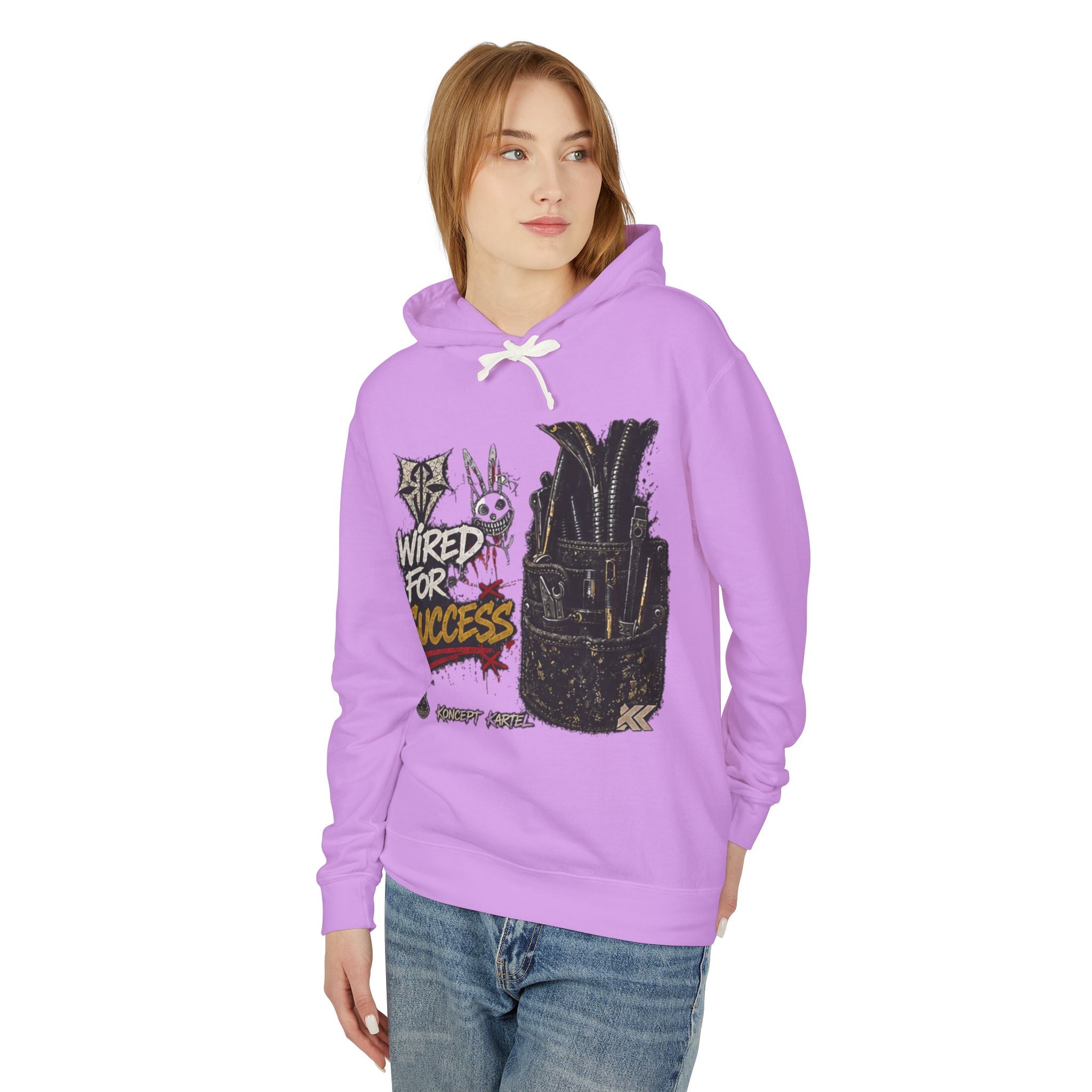 Wired for Success Hoodie — Graphic Lilac Streetwear Sweatshirt
