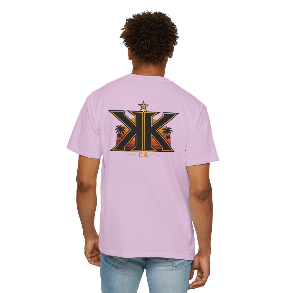 California West Coast Graphic T-Shirt — "California Hella" Vintage Sunset Car Design