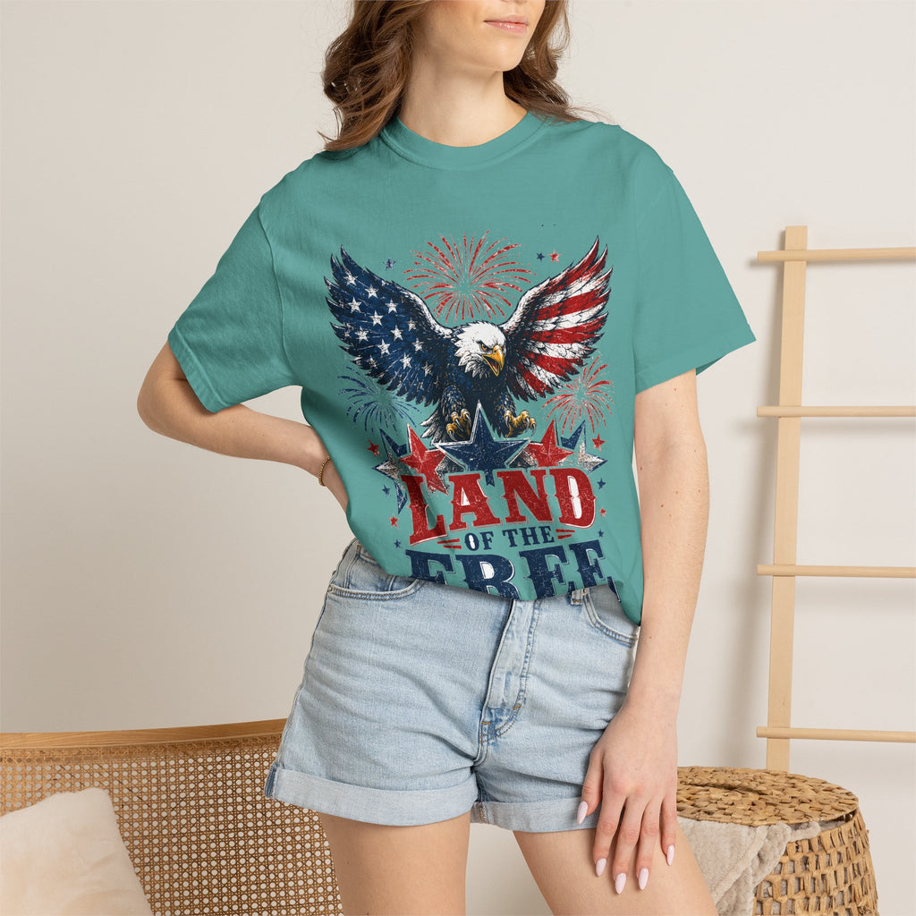 Patriotic Eagle T-Shirt — "Land of the Free, Home of the Brave"