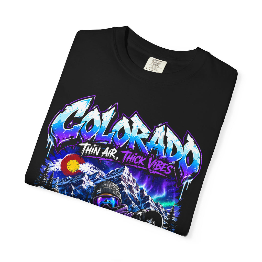 Colorado Ski & Snowboard T-Shirt — Think Air, Thick Vibes Graphic Tee