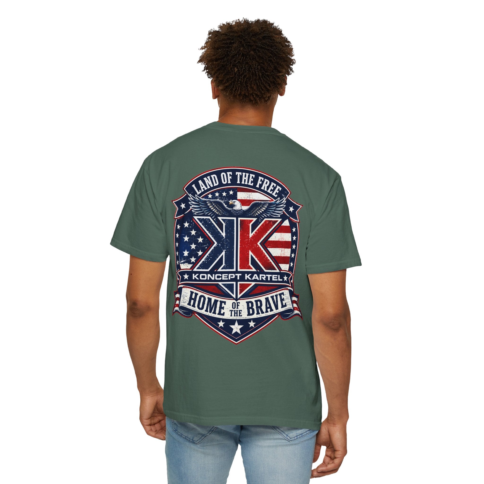 Patriotic Eagle T-Shirt — "Land of the Free, Home of the Brave"