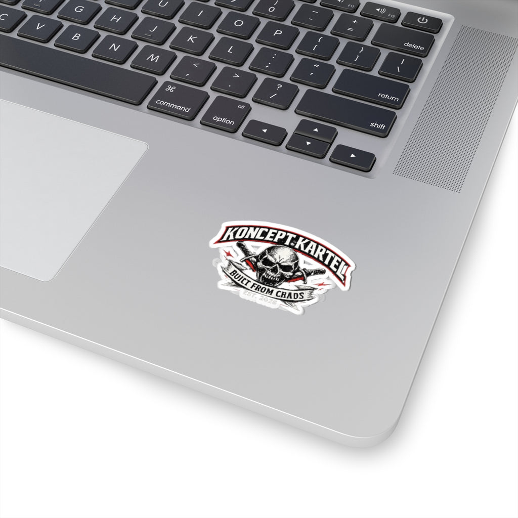 Koncept Kartel Skull Sticker — "Built From Chaos" Kiss-Cut Decal