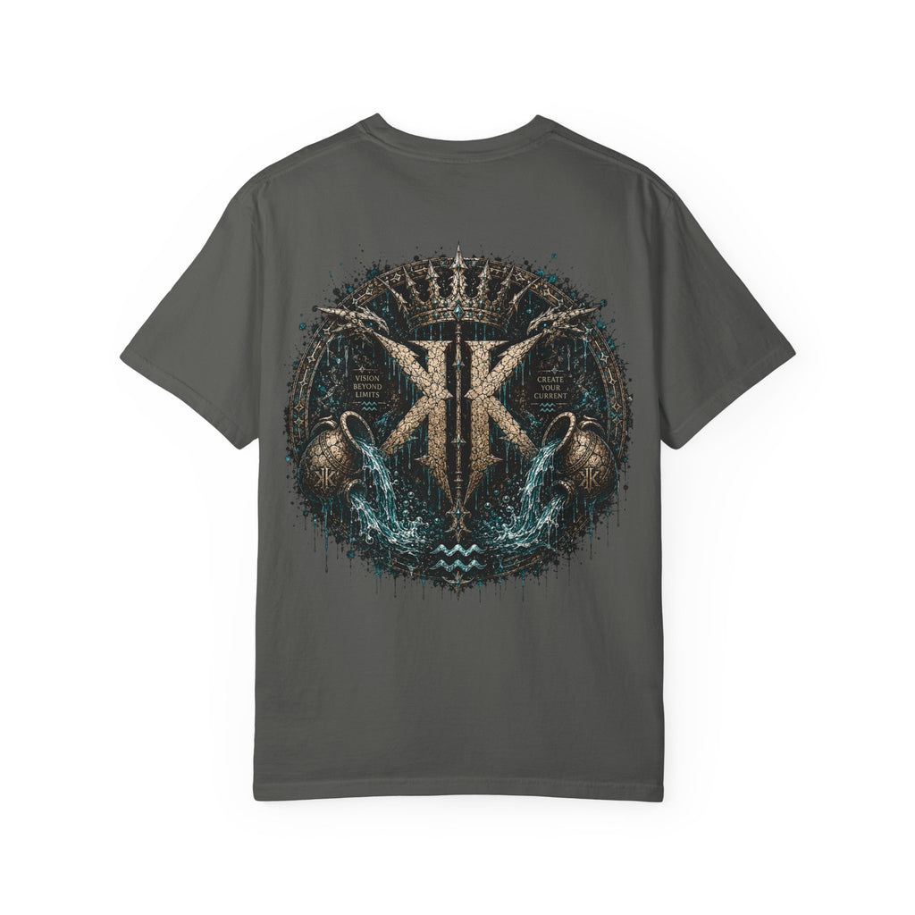 Aquarius Zodiac T-shirt — “Flow Like Water” Astrological Graphic Tee