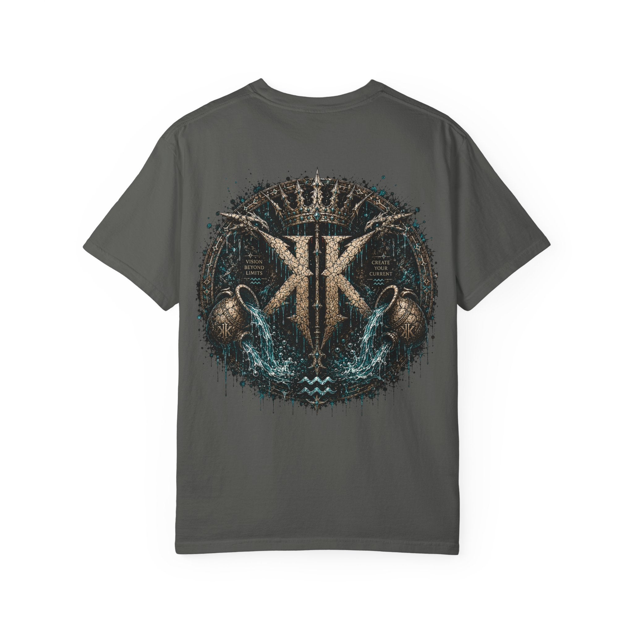 Aquarius Zodiac T-shirt — “Flow Like Water” Astrological Graphic Tee