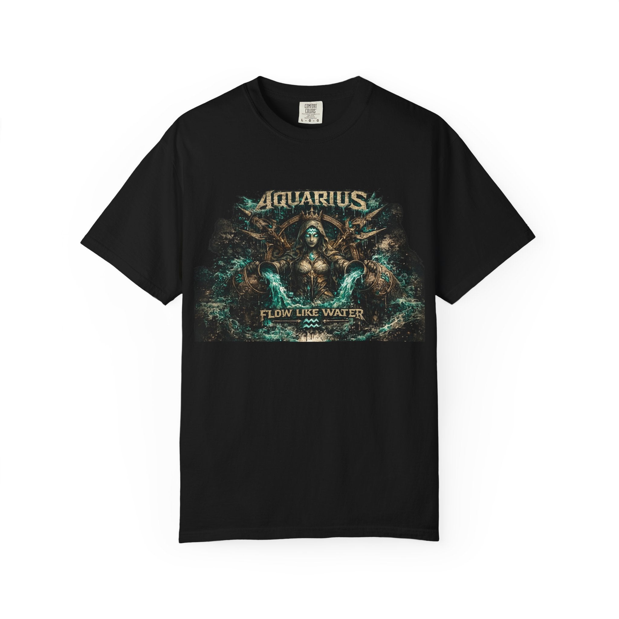 Aquarius Zodiac T-shirt — “Flow Like Water” Astrological Graphic Tee