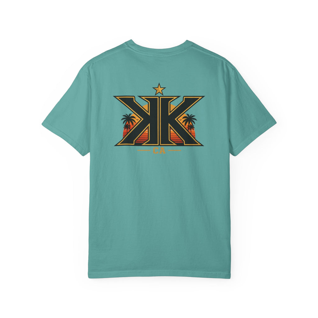 California West Coast Graphic T-Shirt — "California Hella" Vintage Sunset Car Design