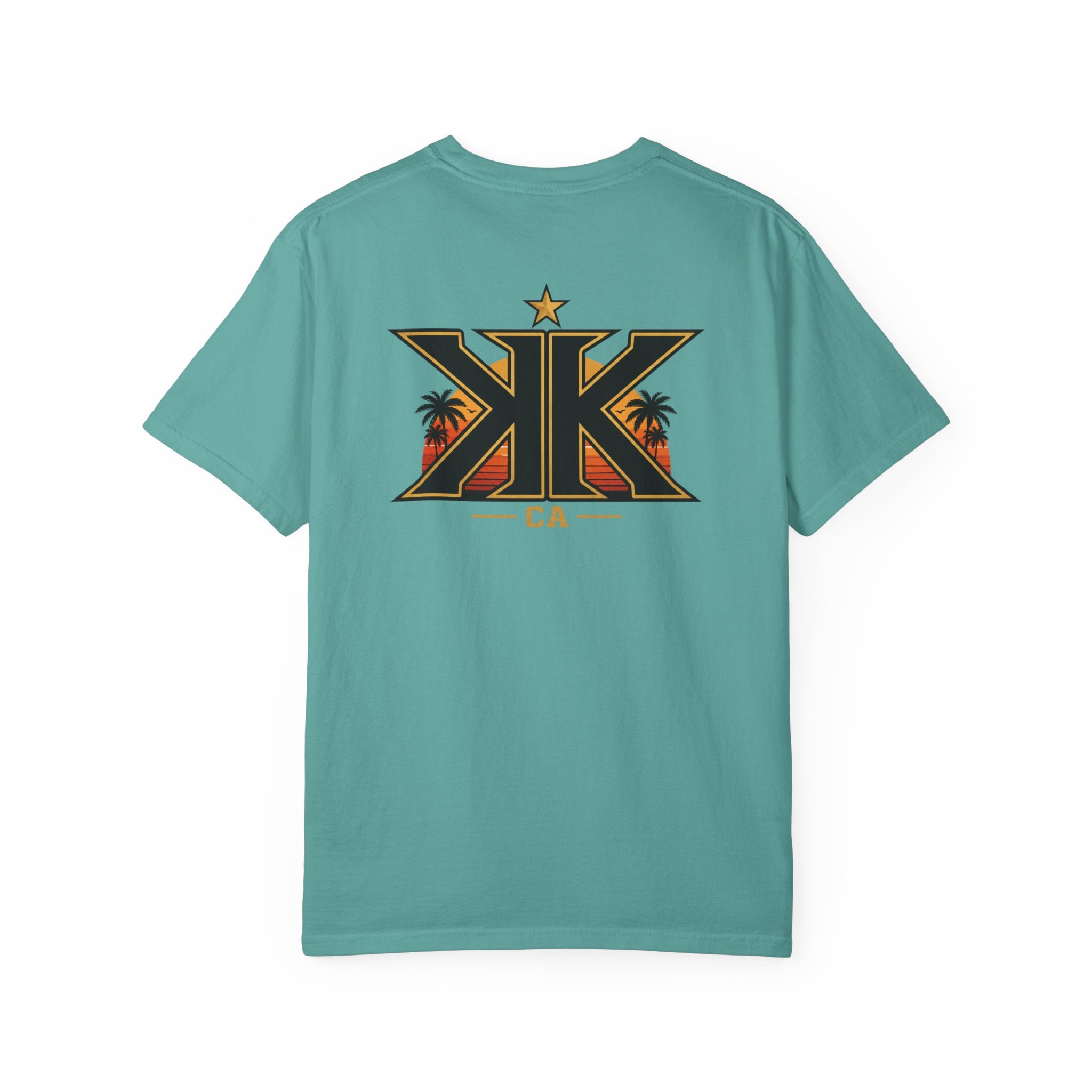California West Coast Graphic T-Shirt — "California Hella" Vintage Sunset Car Design