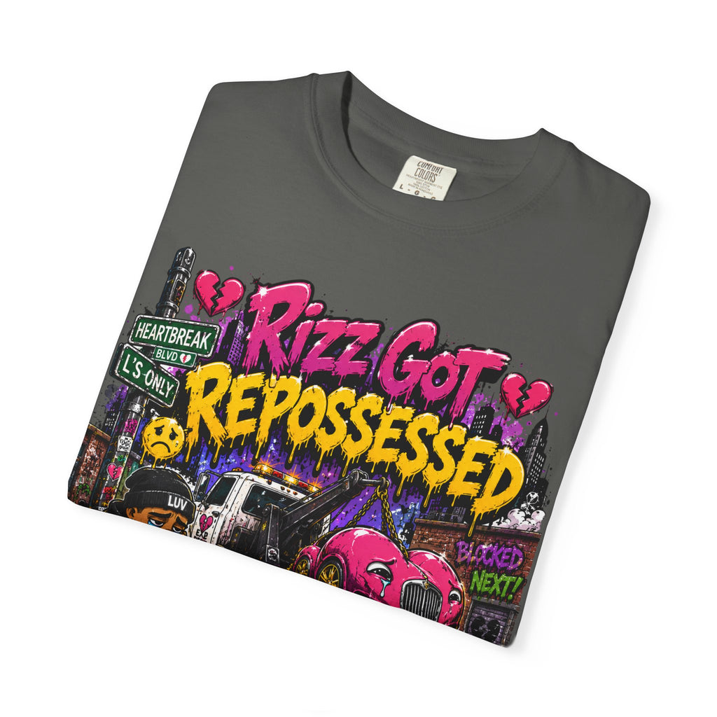 Repossession Comic Art T-Shirt — “Rizz Got Repossessed” Graphic Tee