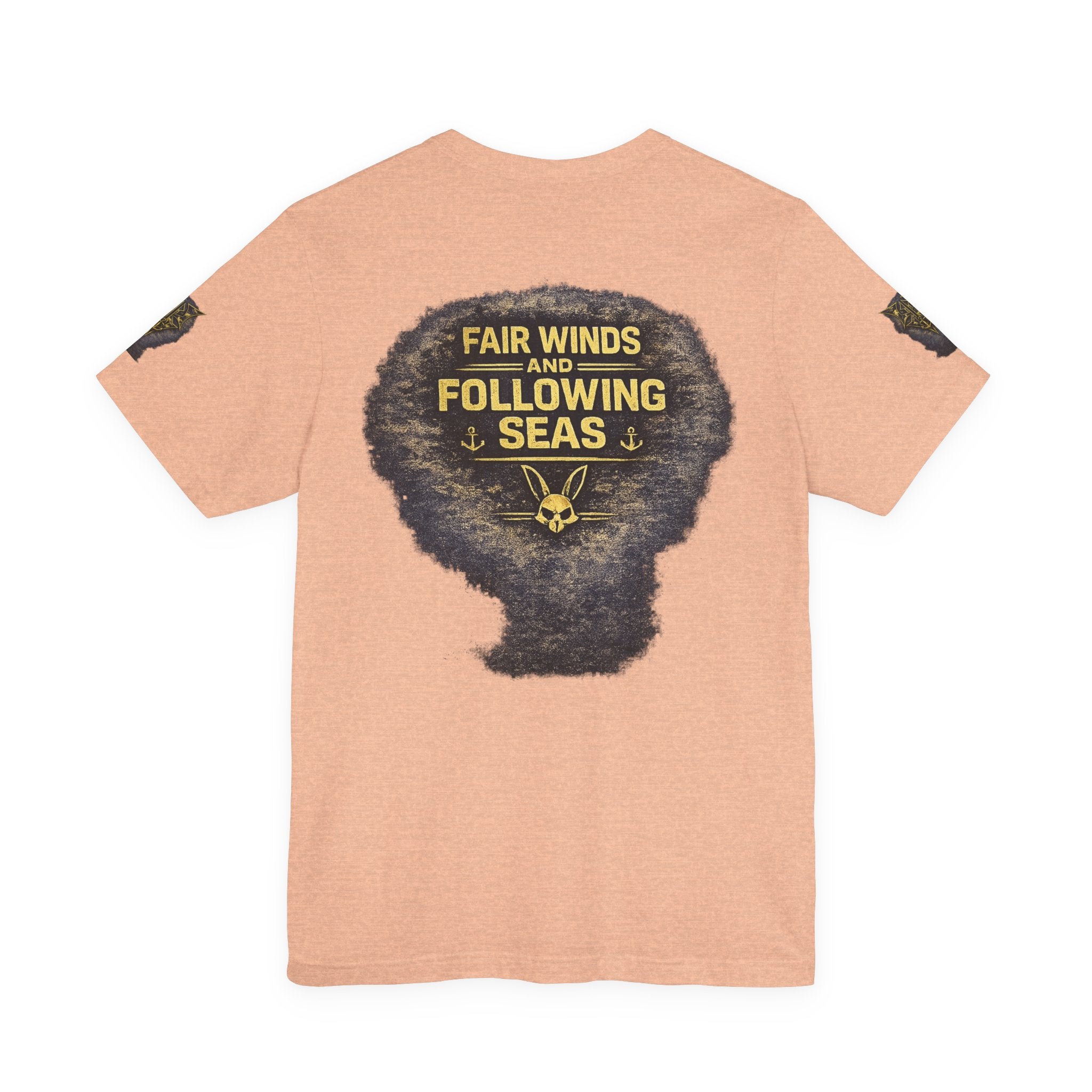 Navy 'Silence Is Power' Skull Anchor Tee — Fair Winds & Following Seas Back Graphic