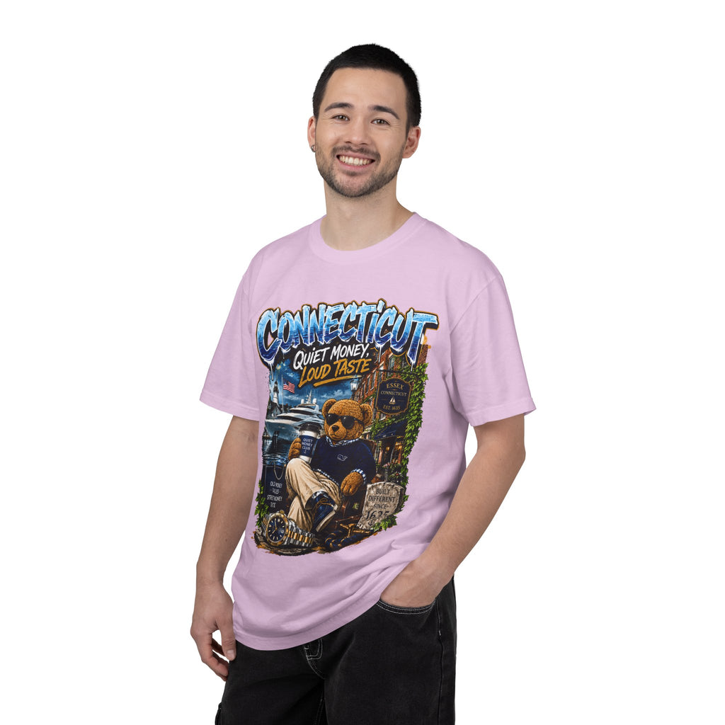 Connecticut Bear Vintage T-Shirt — "Quiet Money, Loud Taste" Graphic Tee