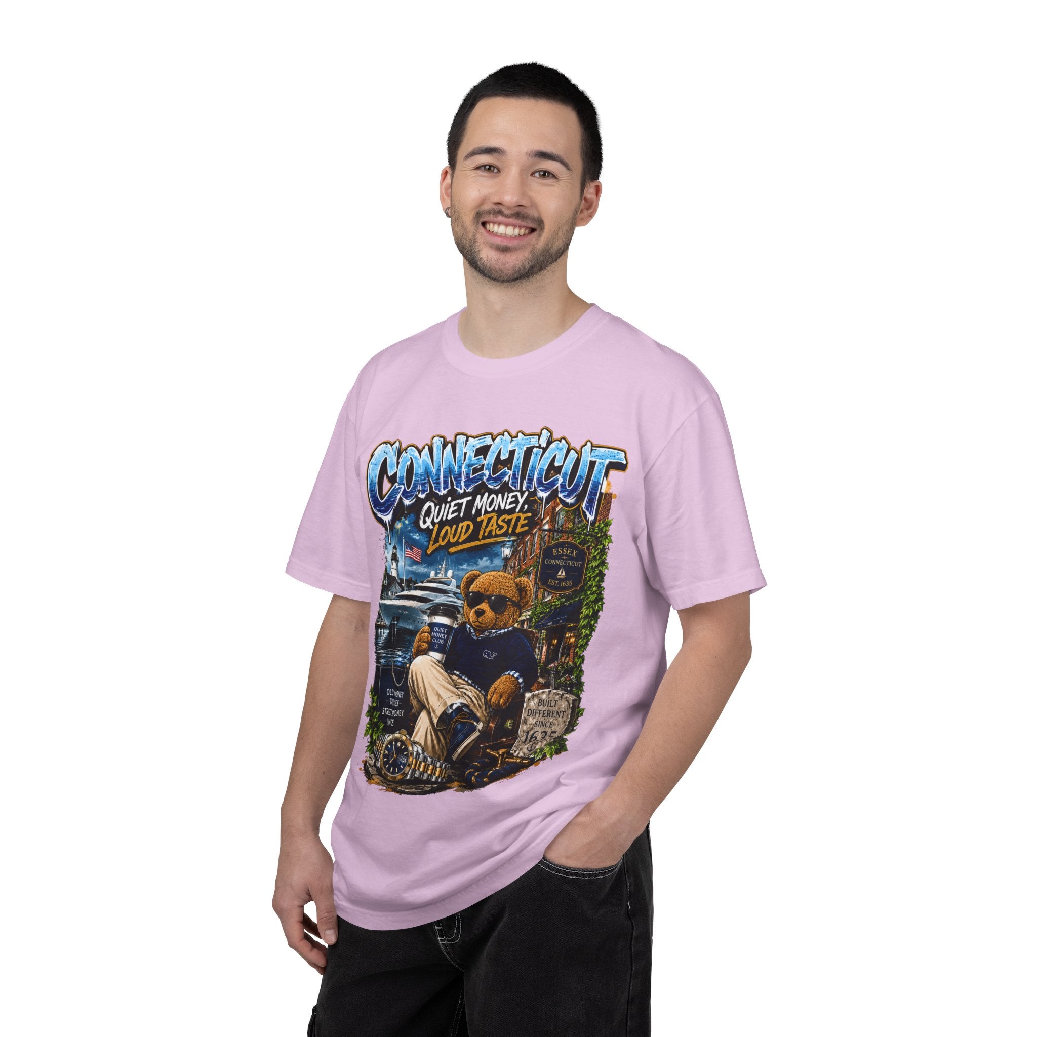 Connecticut Bear Vintage T-Shirt — "Quiet Money, Loud Taste" Graphic Tee
