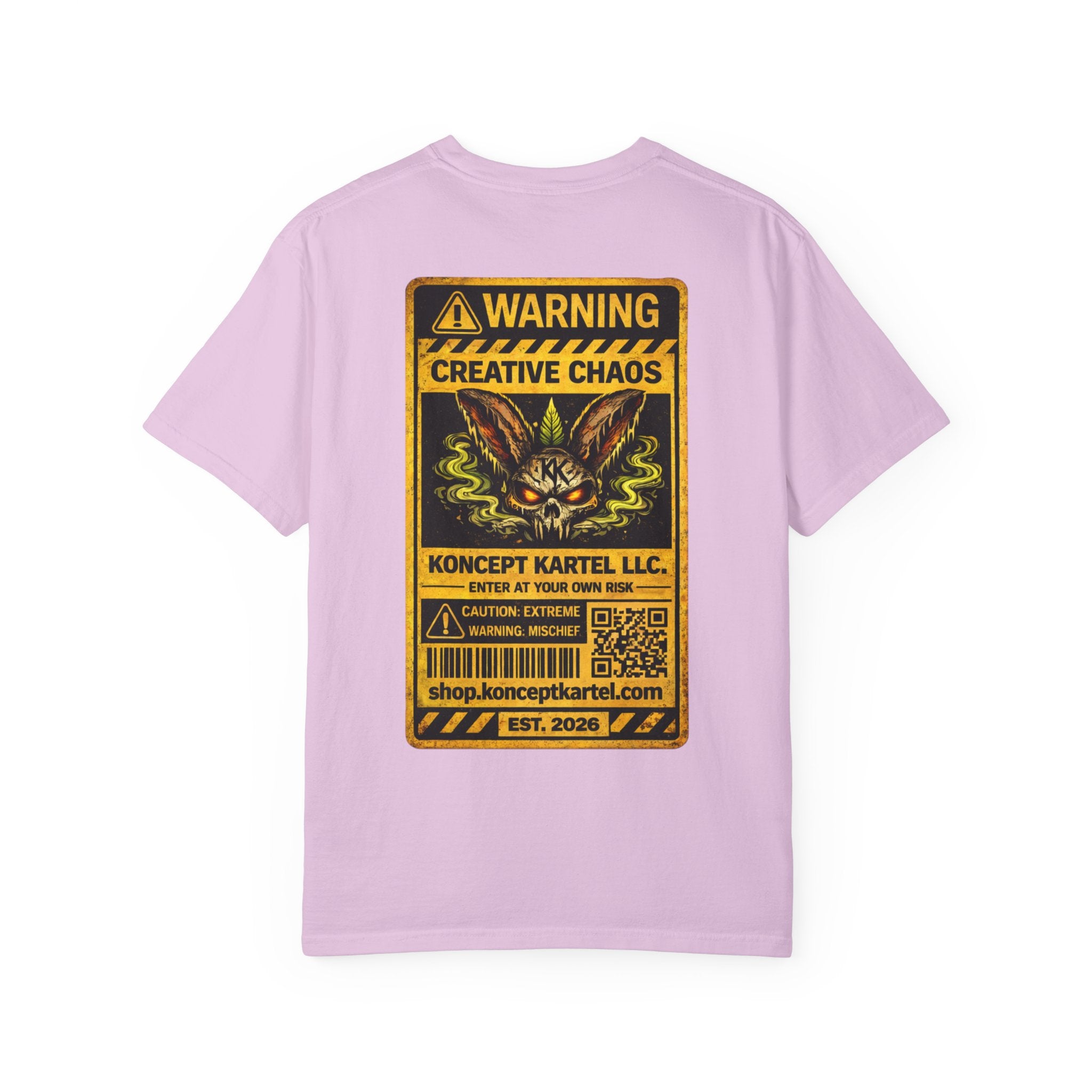 T-Shirt — Koncept Kartel “Warning: Creative Chaos” Graphic Tee