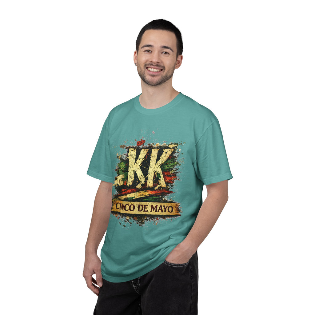 Cinco de Mayo Graphic T-Shirt — 'KK' Distressed Mexican Flag Design