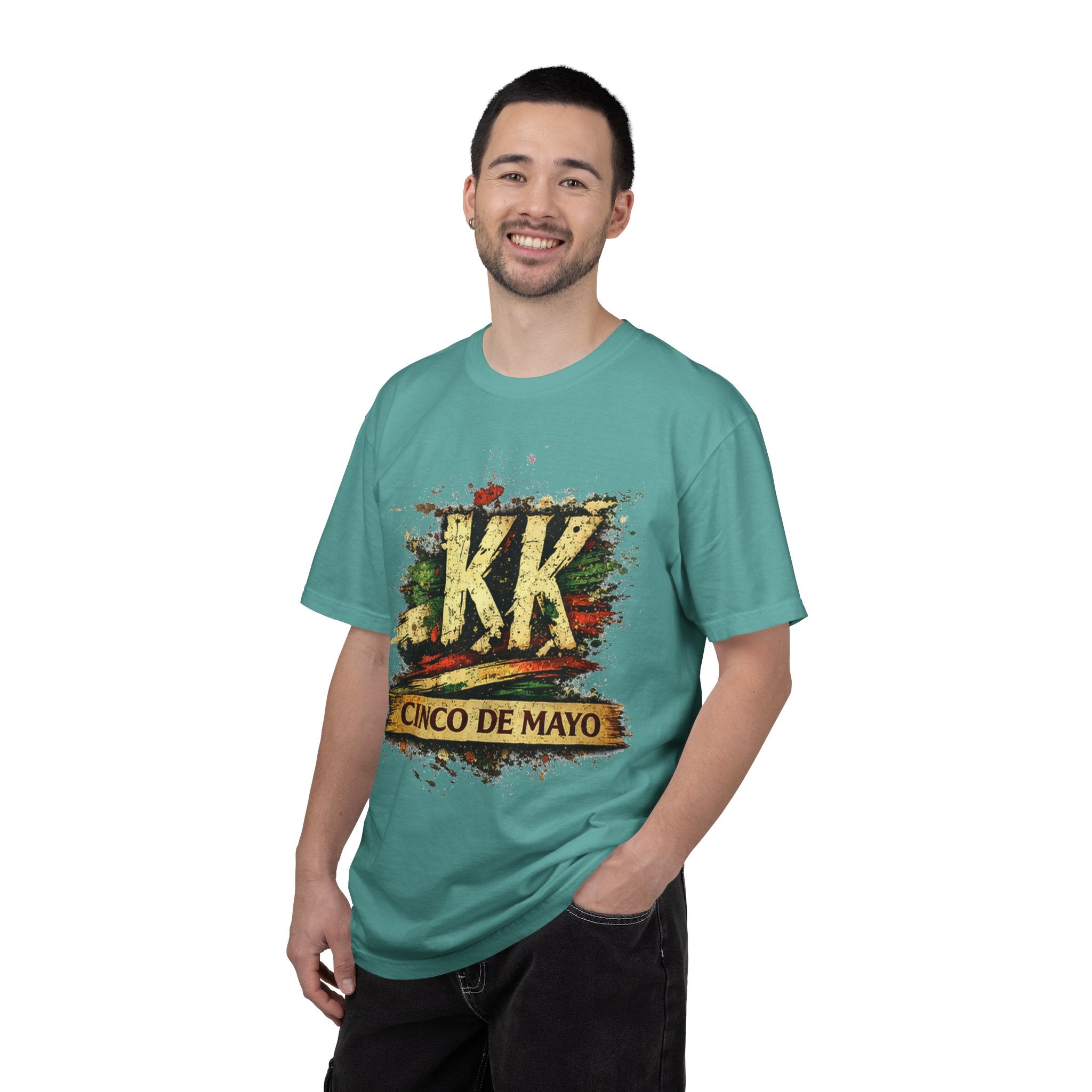 Cinco de Mayo Graphic T-Shirt — 'KK' Distressed Mexican Flag Design