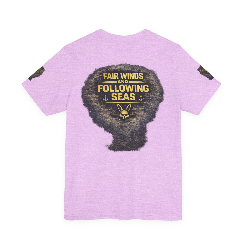Navy 'Silence Is Power' Skull Anchor Tee — Fair Winds & Following Seas Back Graphic