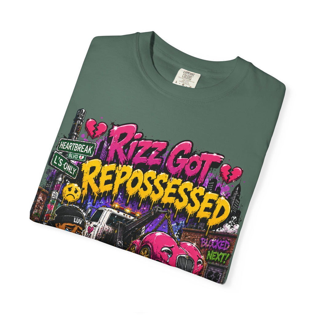 Repossession Comic Art T-Shirt — “Rizz Got Repossessed” Graphic Tee