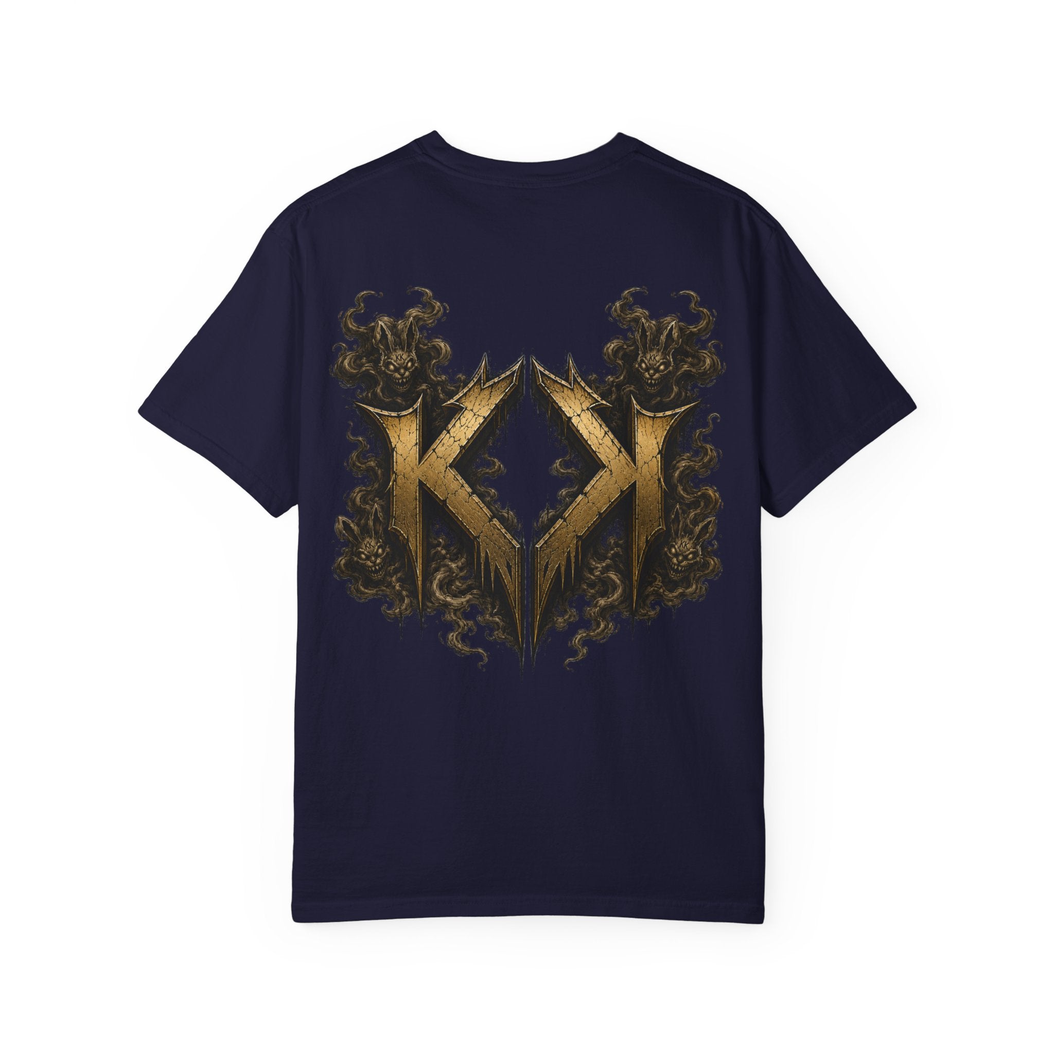 Bass Ackwards Graphic T‑Shirt — Heavy Metal Band Skull Design