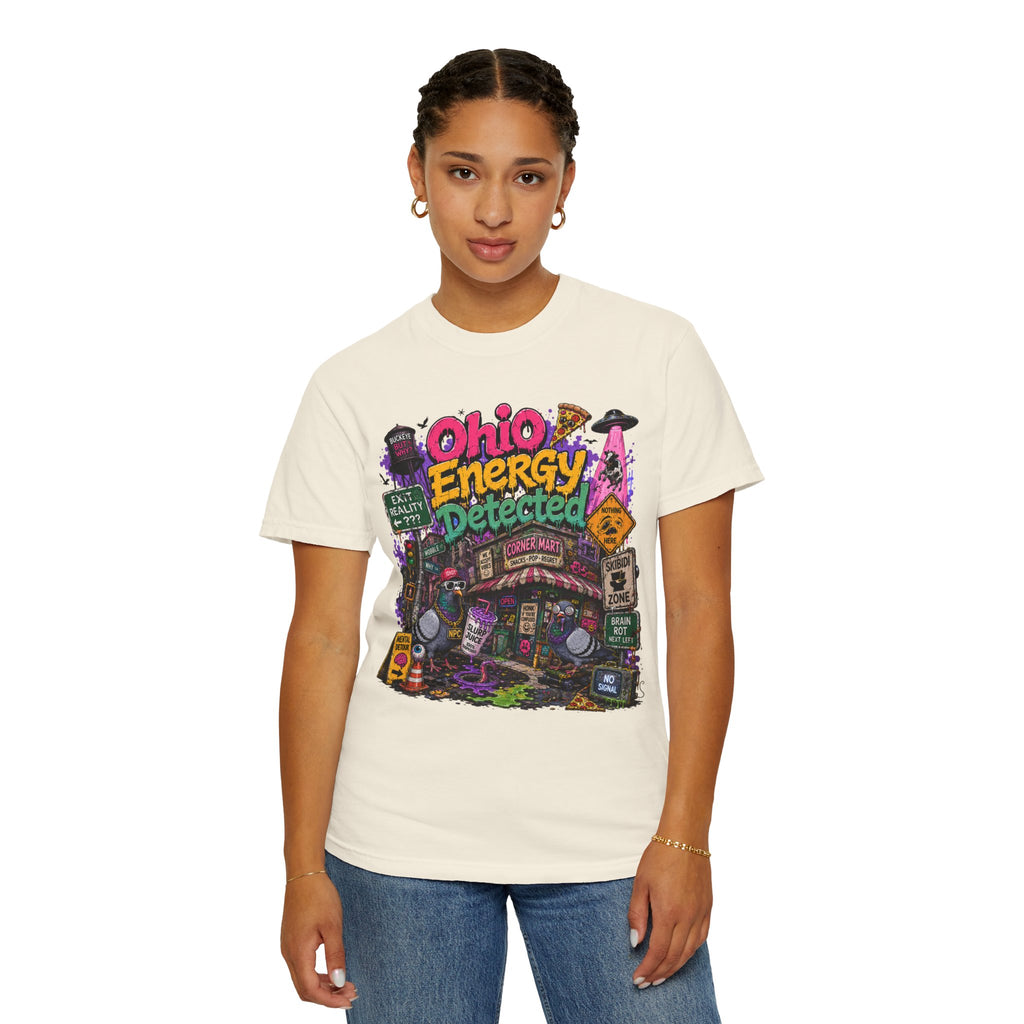 Ohio Energy Detected T-Shirt — Retro Arcade Cityscape Graphic Tee
