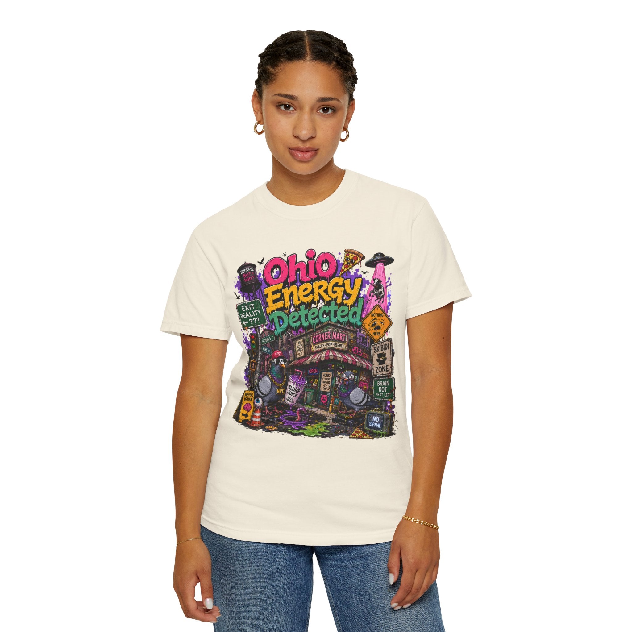 Ohio Energy Detected T-Shirt — Retro Arcade Cityscape Graphic Tee