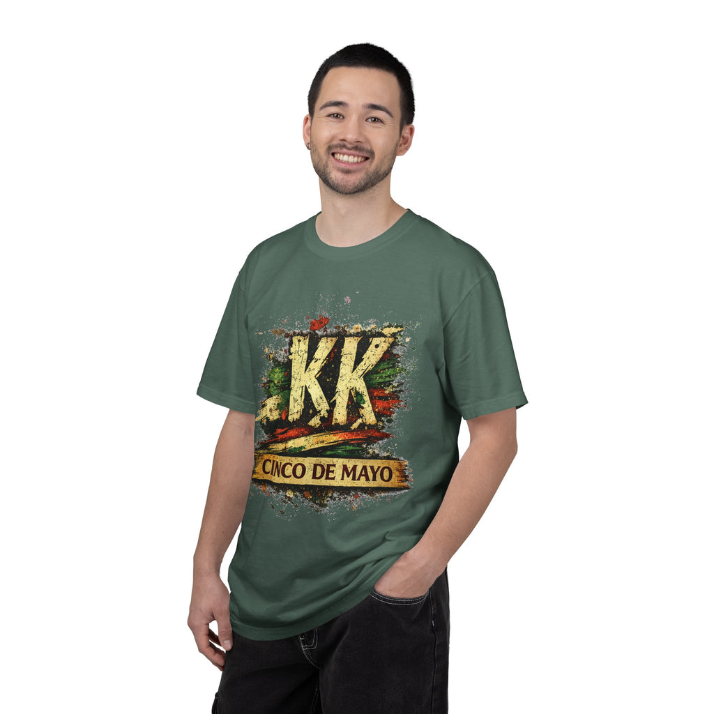Cinco de Mayo Graphic T-Shirt — 'KK' Distressed Mexican Flag Design