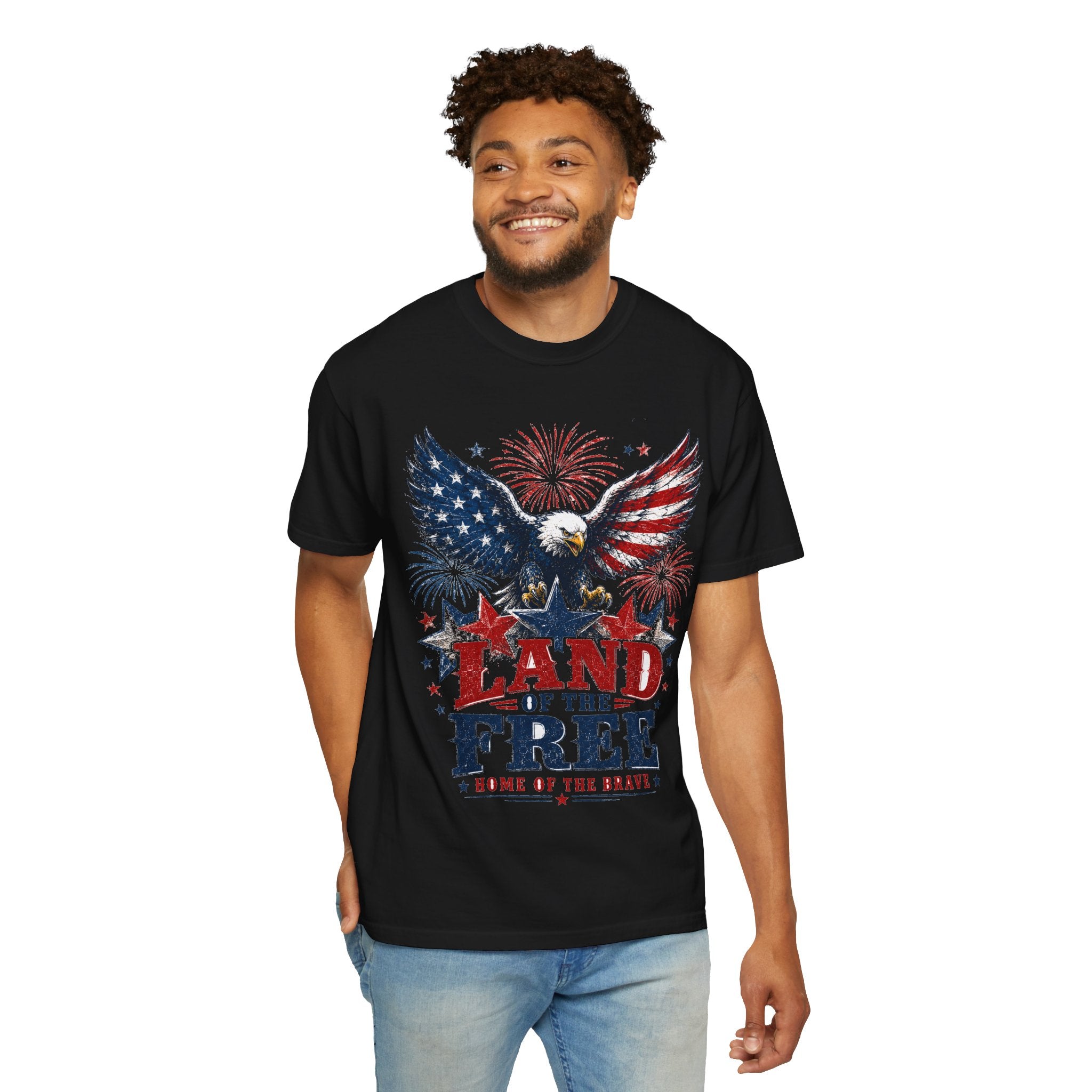 Patriotic Eagle T-Shirt — "Land of the Free, Home of the Brave"