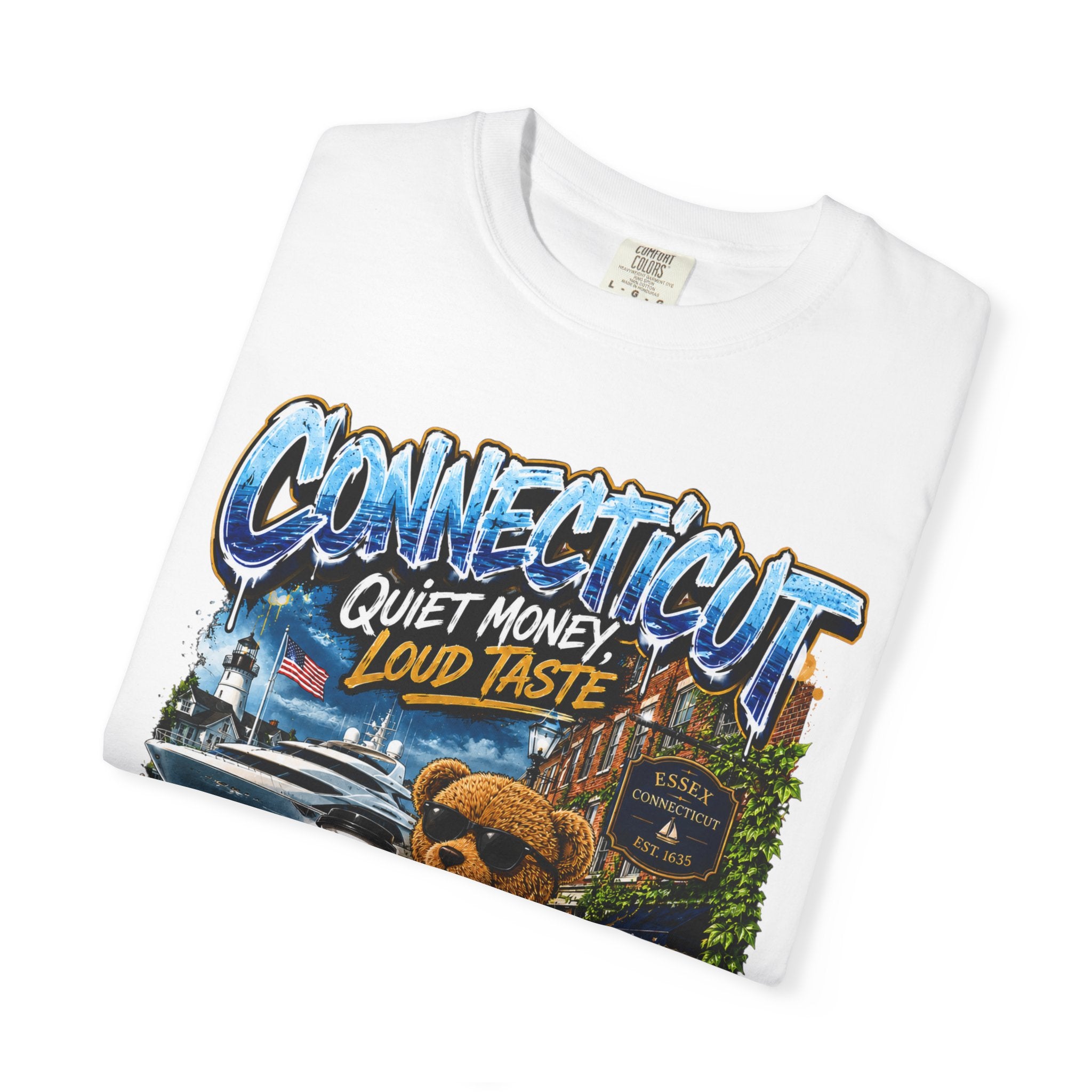 Connecticut Bear Vintage T-Shirt — "Quiet Money, Loud Taste" Graphic Tee