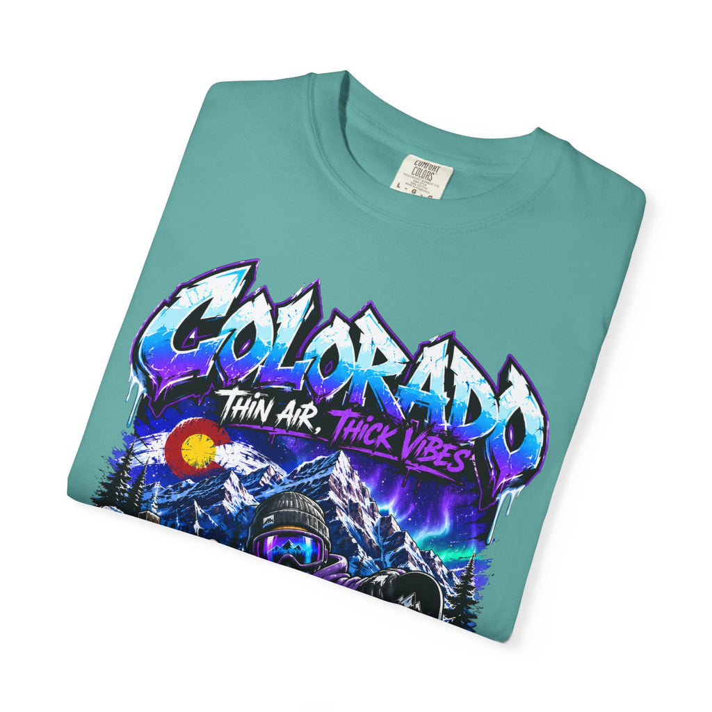 Colorado Ski & Snowboard T-Shirt — Think Air, Thick Vibes Graphic Tee