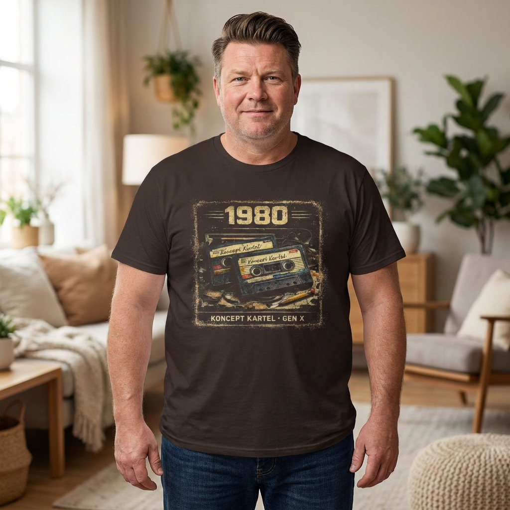 1980 Retro Cassette T-Shirt — Gen X Vintage Music Tee