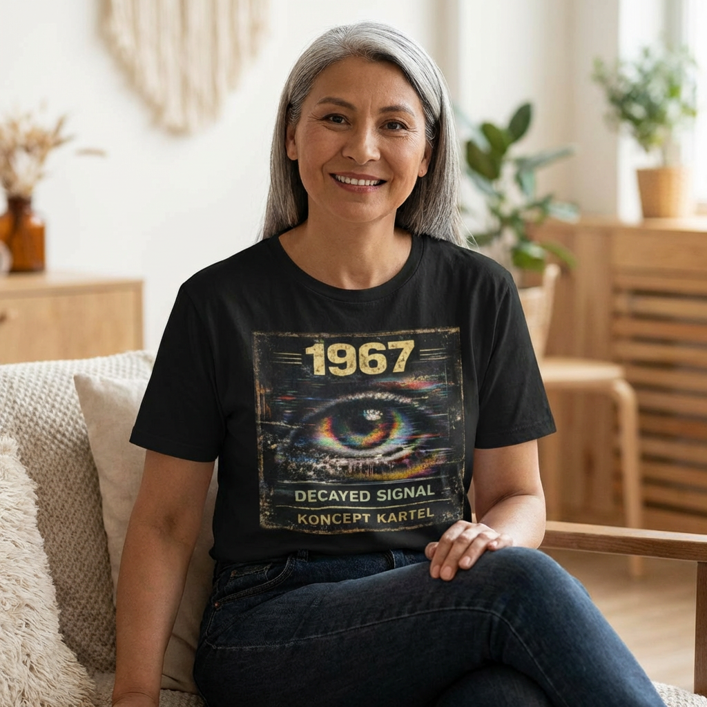 1967 Decayed Signal Eye T-Shirt — Retro Psychedelic Graphic Tee
