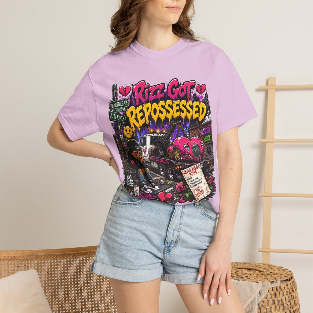 Repossession Comic Art T-Shirt — “Rizz Got Repossessed” Graphic Tee